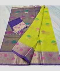 Granite and Emerald Green kota sarees with All over Buttas design