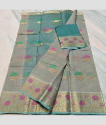 Lite Blue Turquoise and Grey kota sarees with All over Buttas design