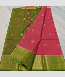 Parrot Green and Pink kota sarees with All over Buttas design