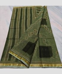 Fern Green and Black kota sarees with All over Printed design