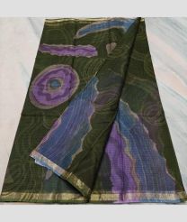Olive and Golden kota sarees with All over Printed design