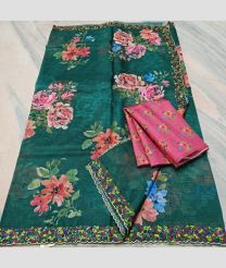 Teal and Rose Pink kota sarees with All over Embroidery work design