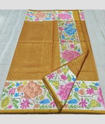 Brown and Cream kota sarees with All over Printed design