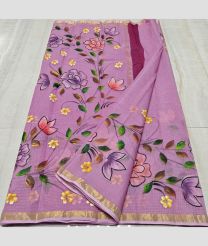 Rise Pink and Golden kota sarees with All over Hand Brush Printed design