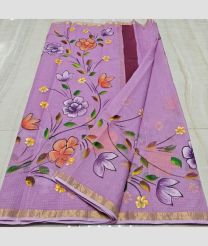 Lavender and Golden kota sarees with All over Hand Brush Printed design