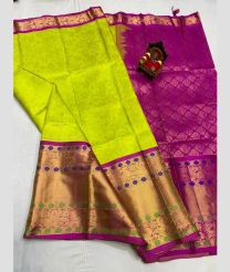 Emerald Green and Magenta kuppadam pattu sarees with Jari Border design
