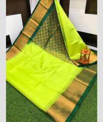 Emerald Green and Green kuppadam pattu sarees with Temple Border design