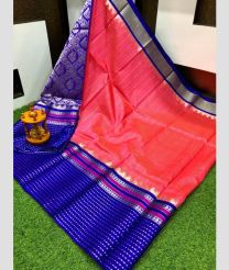 Bean Red and Royal Blue kuppadam pattu sarees with Paithani Border design