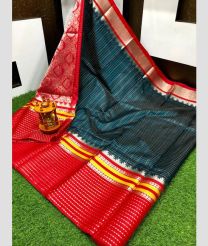 Midnight Blue and Red kuppadam pattu sarees with Paithani Border design