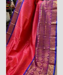 Pink and Magenta kuppadam pattu sarees with Kanchi Border design
