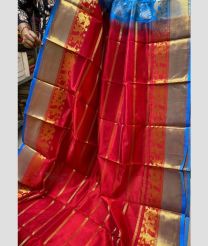 Pink and Blue kuppadam pattu sarees with Kanchi Border design