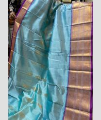 Sky Blue and Magenta kuppadam pattu sarees with Kanchi Border design
