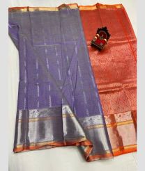 gray and silver colour kuppadam pattu sarees with All over design