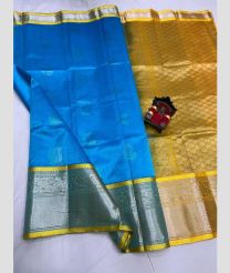 blue and silver colour kuppadam pattu sarees with All over design