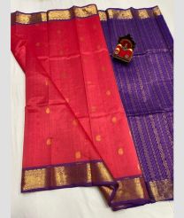 magenta red and purple colour kuppadam pattu sarees with All over design
