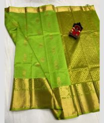 green colour kuppadam pattu sarees with All over design