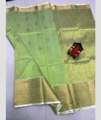 light green colour kuppadam pattu sarees with All over design