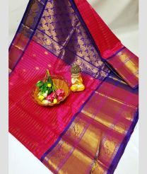 magenta and brown colour kuppadam pattu sarees with Kanchi Border design