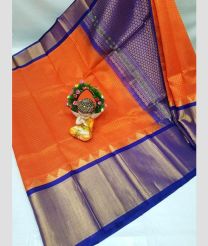 brown and silver colour kuppadam pattu sarees with Kanchi Border design