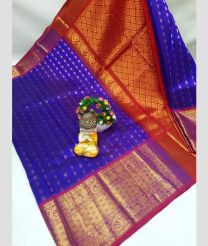 navy and brown colour kuppadam pattu sarees with Kanchi Border design