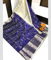 gray and blue colour kuppadam pattu sarees with Kanchi Border Desing design