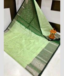 light green and green colour kuppadam pattu sarees with Kanchi Border Desing design