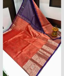 magenta and blue colour kuppadam pattu sarees with Kanchi Border Desing design