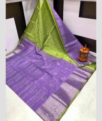 violet and green colour kuppadam pattu sarees with Kanchi Border Desing design