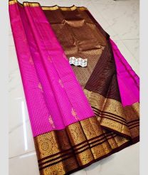 purple and brown colour kuppadam pattu sarees with All over Buttas design