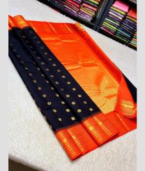 violet and gold colour kuppadam pattu sarees with All over design