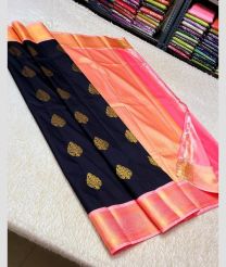 pink and violet colour kuppadam pattu sarees with All over design