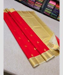 red colour kuppadam pattu sarees with All over design