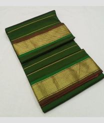 Green and Chocolate madisar sarees with All over Lines design
