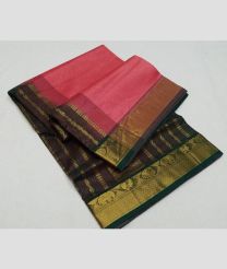 Rose Pink and Dark Chocolate madisar sarees with All over Lines design