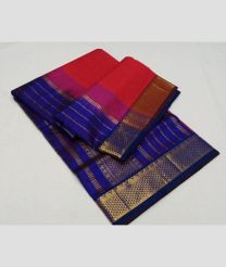 Royal Blue and Pink madisar sarees with All over Lines design