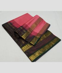 Baby Pink and Chocolate madisar sarees with All over Lines design