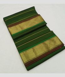 Dakr Green and Chocolate madisar sarees with Kanchi Border design