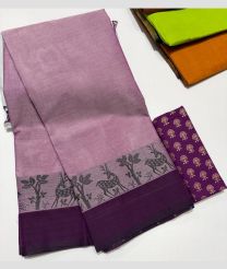 Dust Pink and Dark Magenta mangalagiri cotton sarees with Plain design