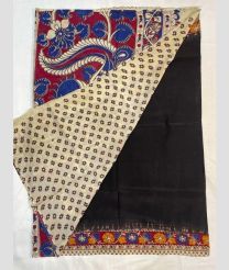 Black and Red mangalagiri cotton sarees with All over Kalamkari design