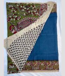 Blue and Green mangalagiri cotton sarees with All over Kalamkari design
