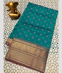 teal colour mangalagiri cotton sarees with Kanchi Border design