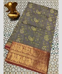 mauve colour mangalagiri cotton sarees with Kanchi Border design