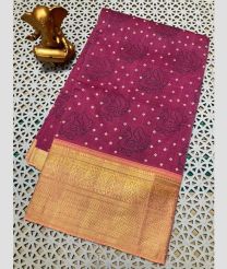 purple colour mangalagiri cotton sarees with Kanchi Border design
