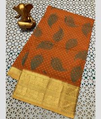 bronze colour mangalagiri cotton sarees with Kanchi Border design