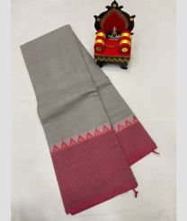gray colour mangalagiri cotton sarees with Plain design