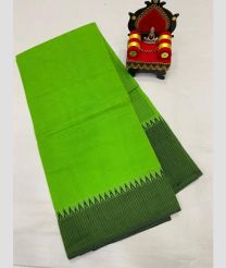green colour mangalagiri cotton sarees with Plain design