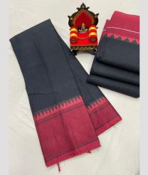 charcoal colour mangalagiri cotton sarees with Plain design