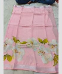 pink colour mangalagiri cotton sarees with All Over Printing design