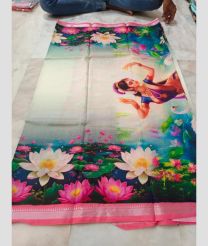 gray colour mangalagiri cotton sarees with All Over Printing design