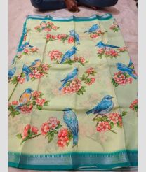 brown colour mangalagiri cotton sarees with All Over Printing design